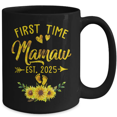 First Time Mamaw Est 2025 Sunflower Promoted To Mamaw Mug | teecentury