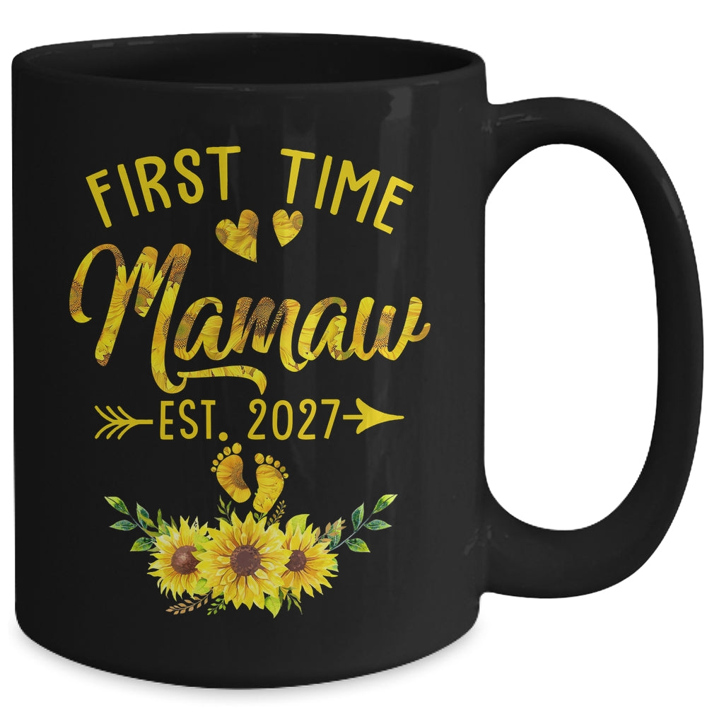 First Time Mamaw Est 2027 Sunflower Promoted To Mamaw Mug | teecentury