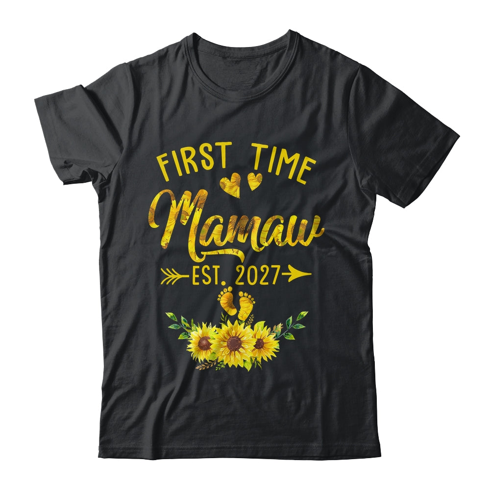 First Time Mamaw Est 2027 Sunflower Promoted To Mamaw Shirt & Tank Top | teecentury