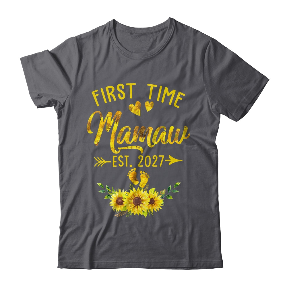 First Time Mamaw Est 2027 Sunflower Promoted To Mamaw Shirt & Tank Top | teecentury