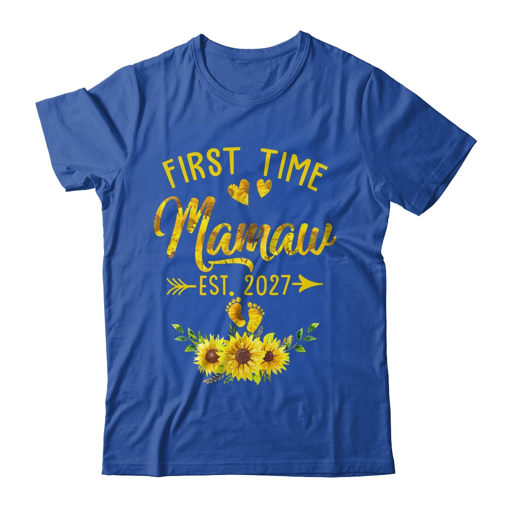 First Time Mamaw Est 2027 Sunflower Promoted To Mamaw Shirt & Tank Top | teecentury