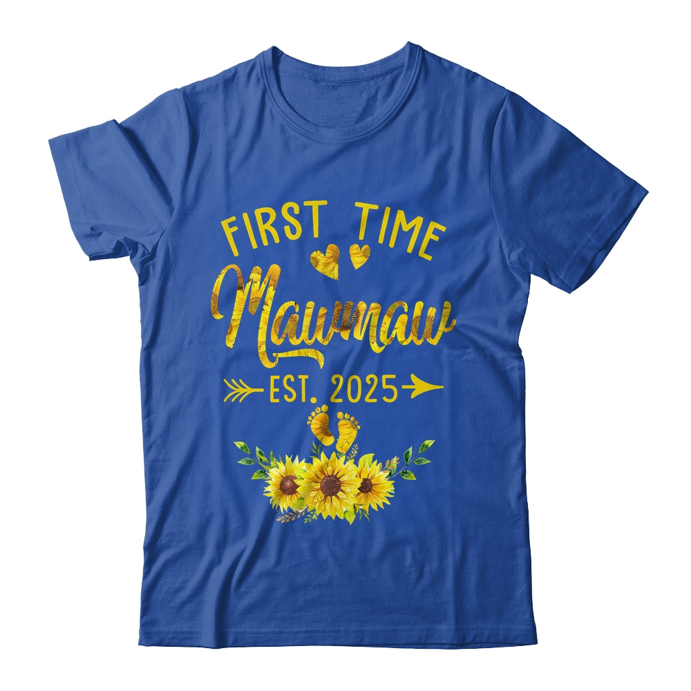 First Time Mawmaw Est 2025 Sunflower Promoted To Mawmaw Shirt & Tank Top | teecentury