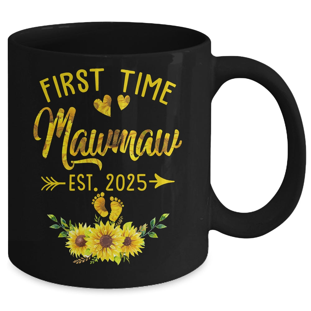 First Time Mawmaw Est 2025 Sunflower Promoted To Mawmaw Mug | teecentury