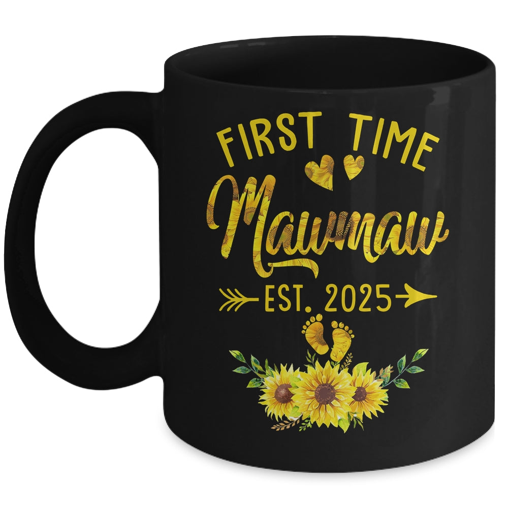 First Time Mawmaw Est 2025 Sunflower Promoted To Mawmaw Mug | teecentury