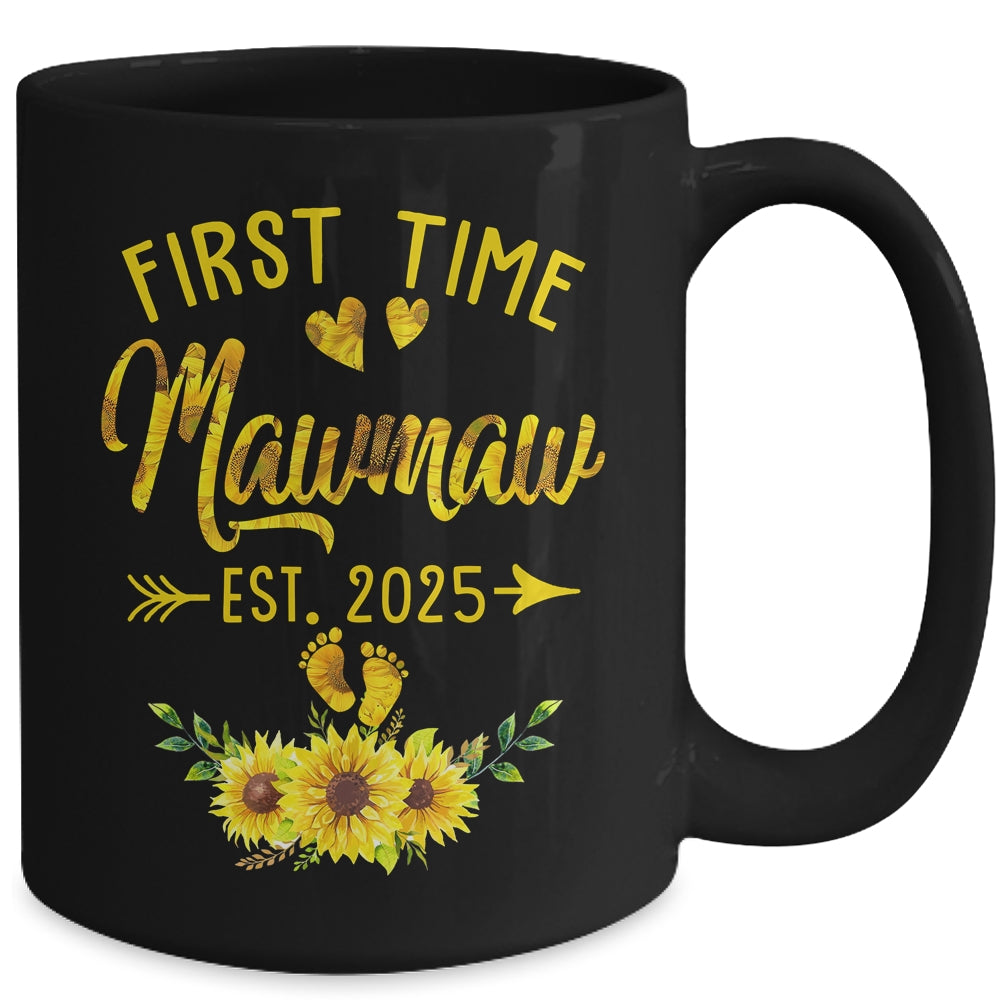 First Time Mawmaw Est 2025 Sunflower Promoted To Mawmaw Mug | teecentury