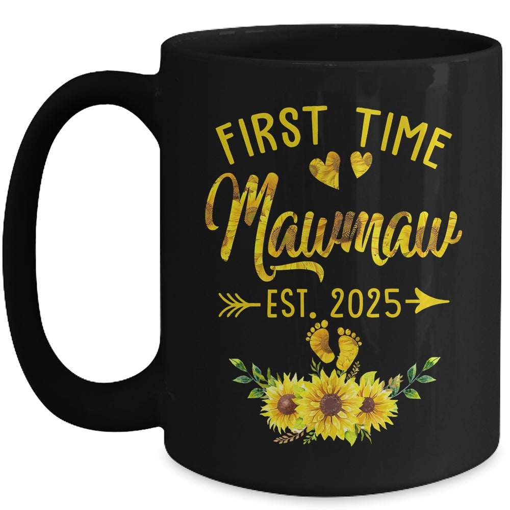 First Time Mawmaw Est 2025 Sunflower Promoted To Mawmaw Mug | teecentury