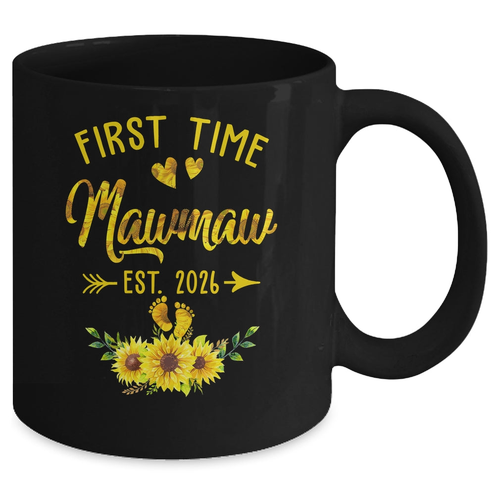 First Time Mawmaw Est 2026 Sunflower Promoted To Mawmaw Mug | teecentury