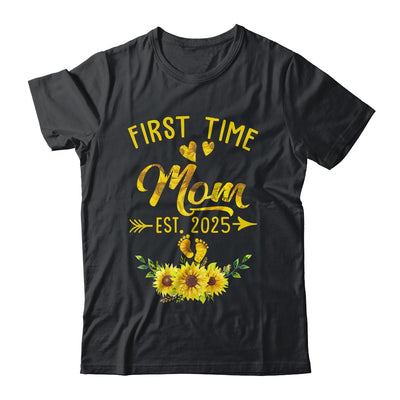 First Time Mom Est 2025 Sunflower Promoted To Mom Shirt & Tank Top | teecentury