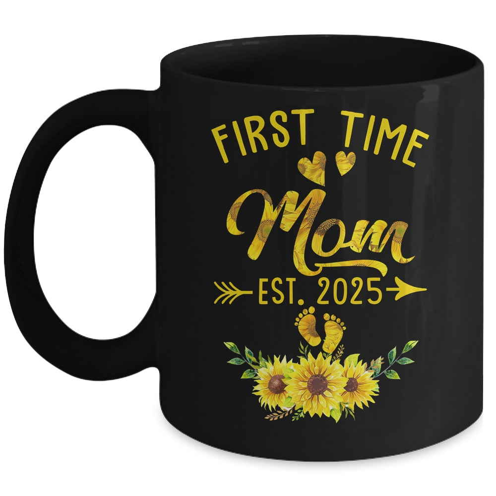 First Time Mom Est 2025 Sunflower Promoted To Mom Mug | teecentury