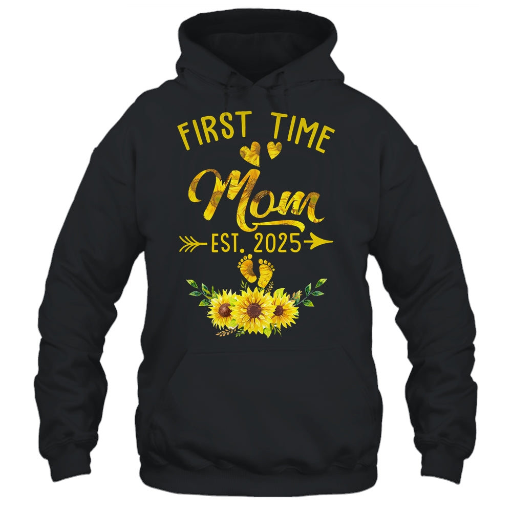 First Time Mom Est 2025 Sunflower Promoted To Mom Shirt & Tank Top | teecentury