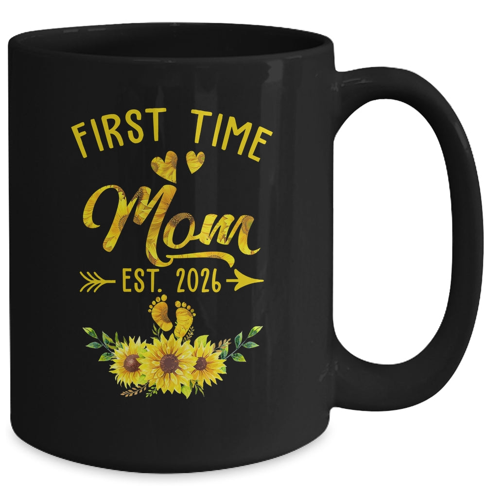 First Time Mom Est 2026 Sunflower Promoted To Mom Mug | teecentury