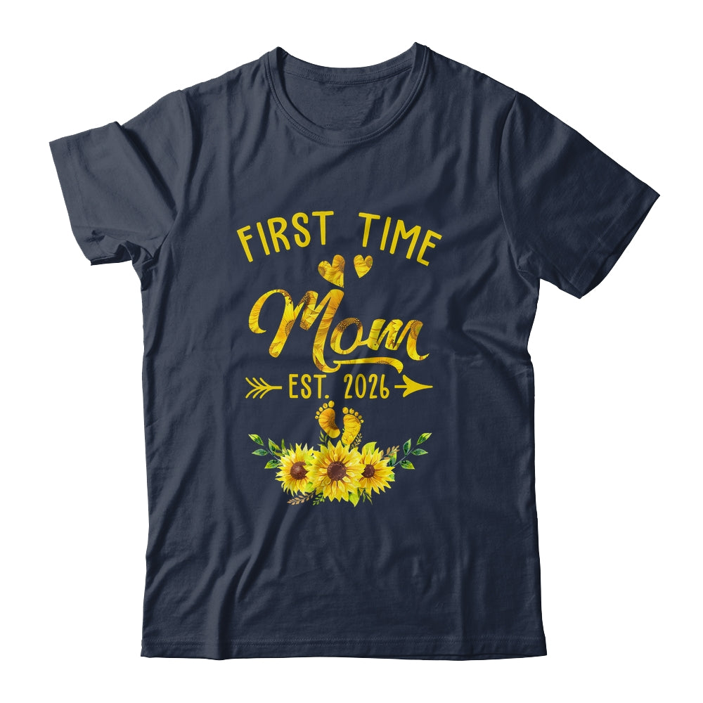 First Time Mom Est 2026 Sunflower Promoted To Mom Shirt & Tank Top | teecentury