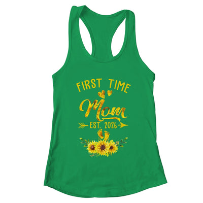 First Time Mom Est 2026 Sunflower Promoted To Mom Shirt & Tank Top | teecentury