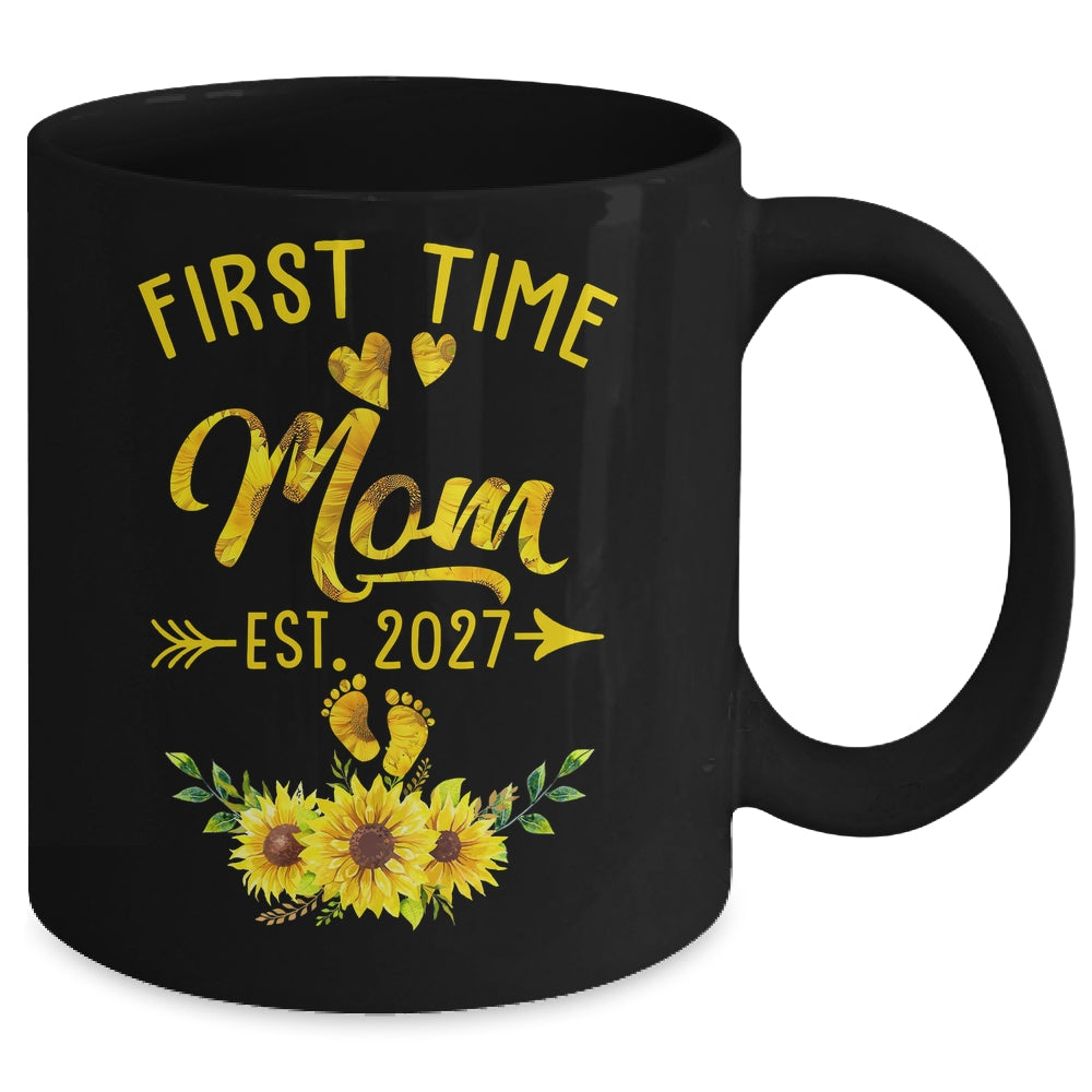 First Time Mom Est 2027 Sunflower Promoted To Mom Mug | teecentury