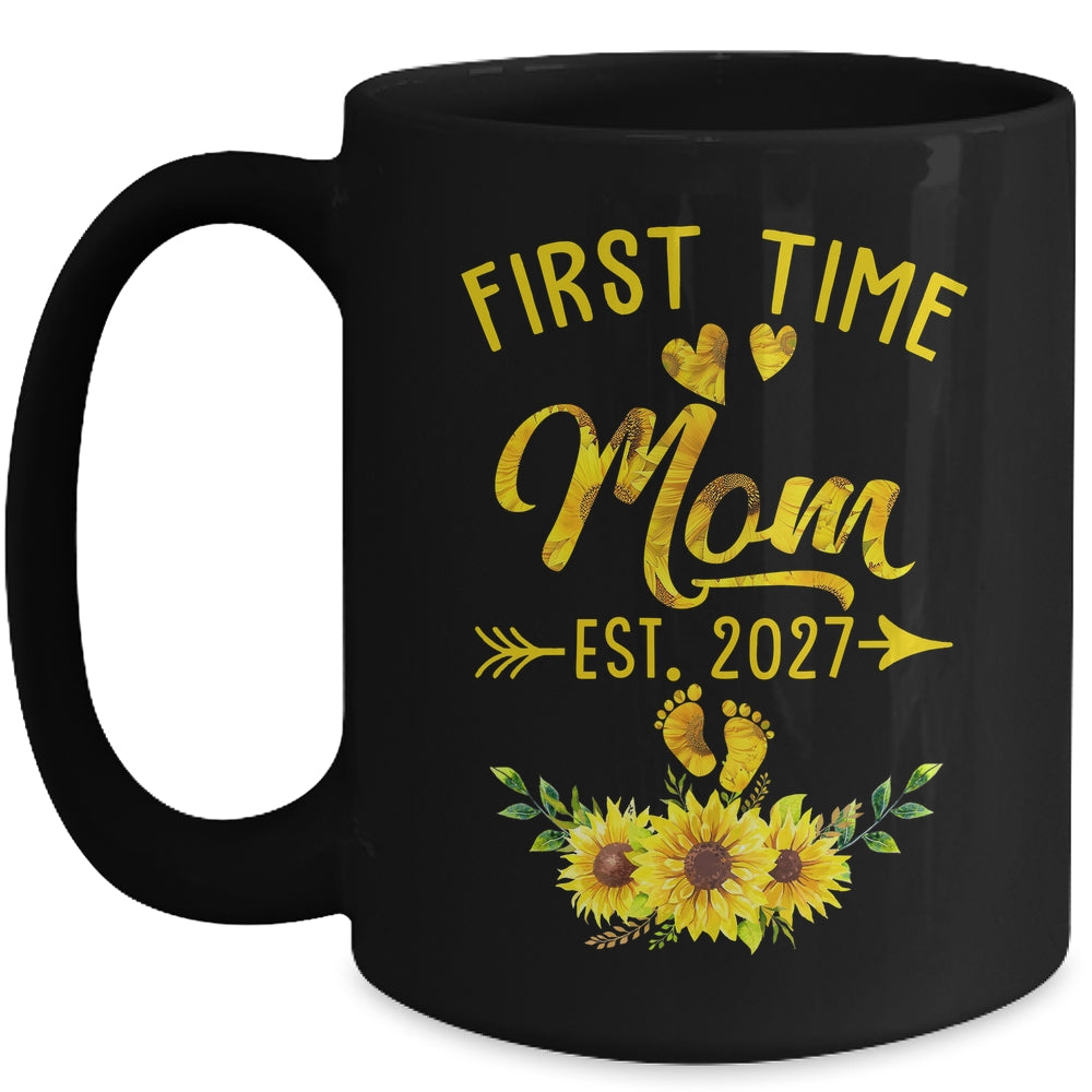 First Time Mom Est 2027 Sunflower Promoted To Mom Mug | teecentury