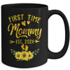 First Time Mommy Est 2024 Sunflower Promoted To Mommy Mug | teecentury