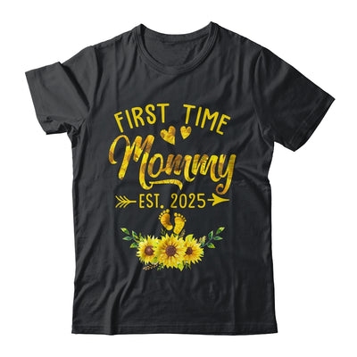 First Time Mommy Est 2025 Sunflower Promoted To Mommy Shirt & Tank Top | teecentury