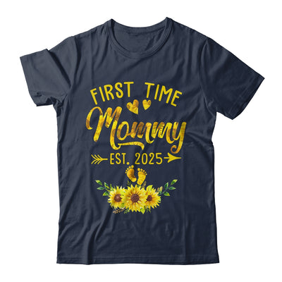 First Time Mommy Est 2025 Sunflower Promoted To Mommy Shirt & Tank Top | teecentury