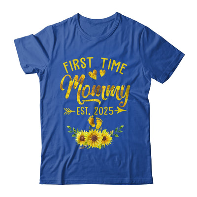 First Time Mommy Est 2025 Sunflower Promoted To Mommy Shirt & Tank Top | teecentury
