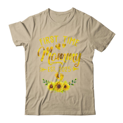 First Time Mommy Est 2025 Sunflower Promoted To Mommy Shirt & Tank Top | teecentury