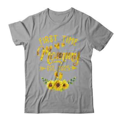First Time Mommy Est 2025 Sunflower Promoted To Mommy Shirt & Tank Top | teecentury