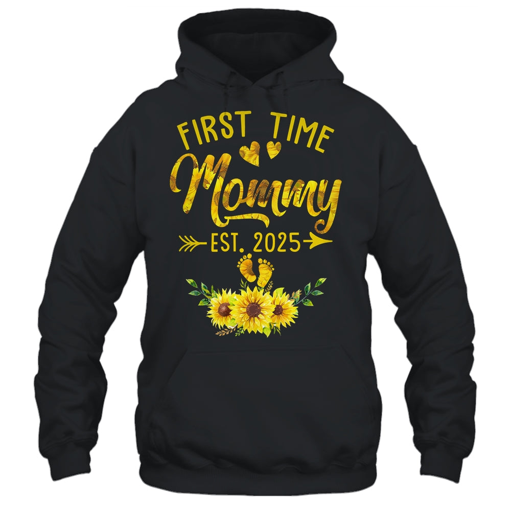 First Time Mommy Est 2025 Sunflower Promoted To Mommy Shirt & Tank Top | teecentury