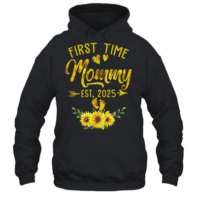 First Time Mommy Est 2025 Sunflower Promoted To Mommy Shirt & Tank Top | teecentury