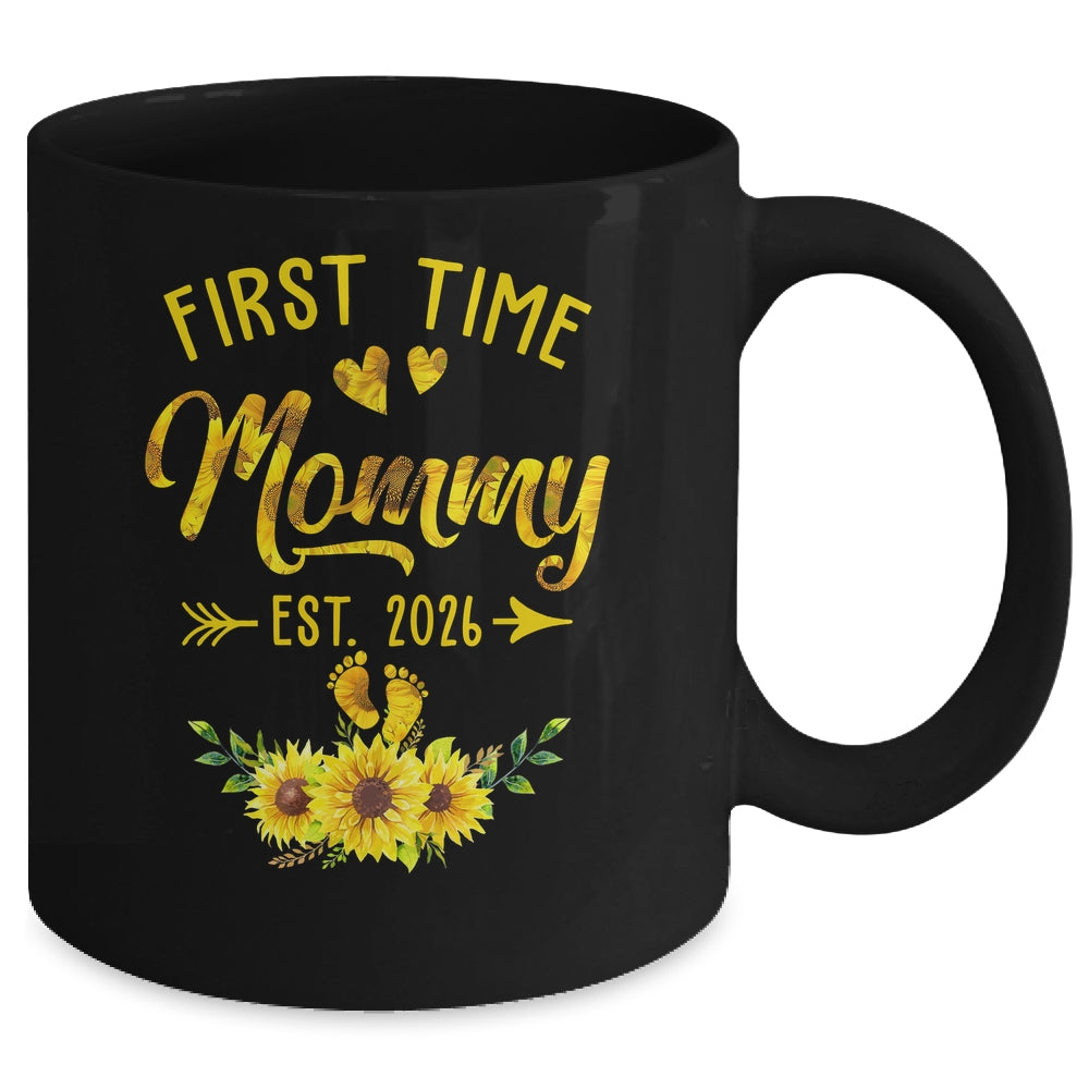 First Time Mommy Est 2026 Sunflower Promoted To Mommy Mug | teecentury
