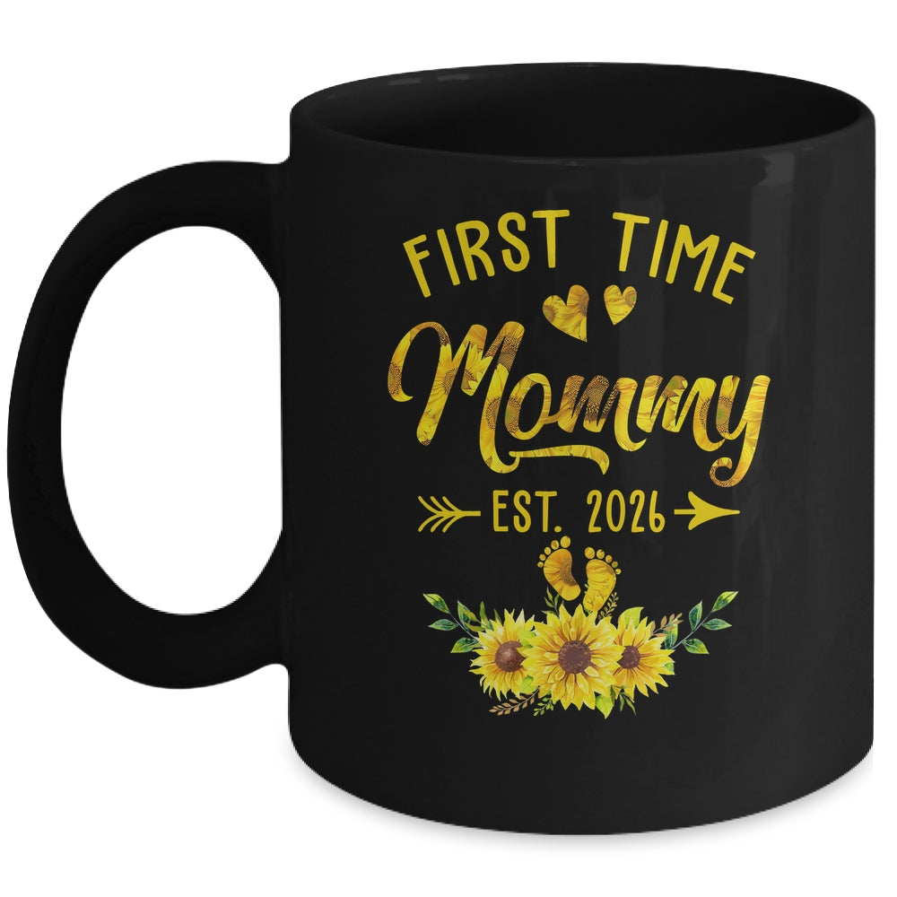 First Time Mommy Est 2026 Sunflower Promoted To Mommy Mug | teecentury