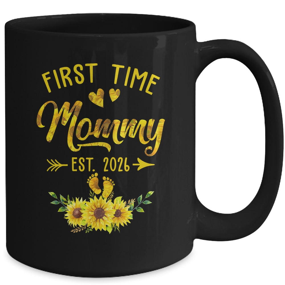 First Time Mommy Est 2026 Sunflower Promoted To Mommy Mug | teecentury
