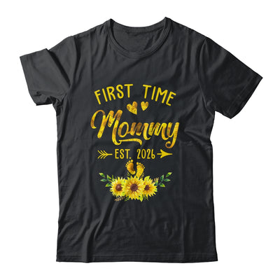 First Time Mommy Est 2026 Sunflower Promoted To Mommy Shirt & Tank Top | teecentury