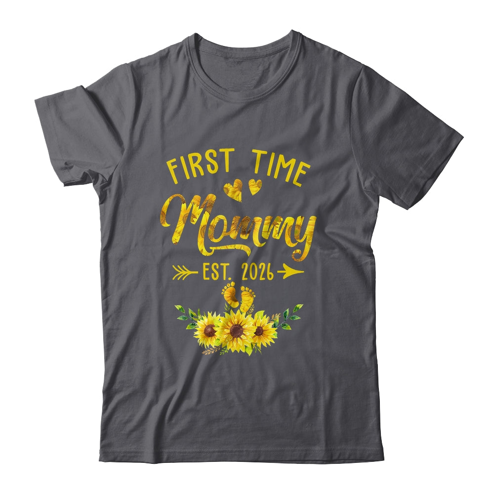 First Time Mommy Est 2026 Sunflower Promoted To Mommy Shirt & Tank Top | teecentury