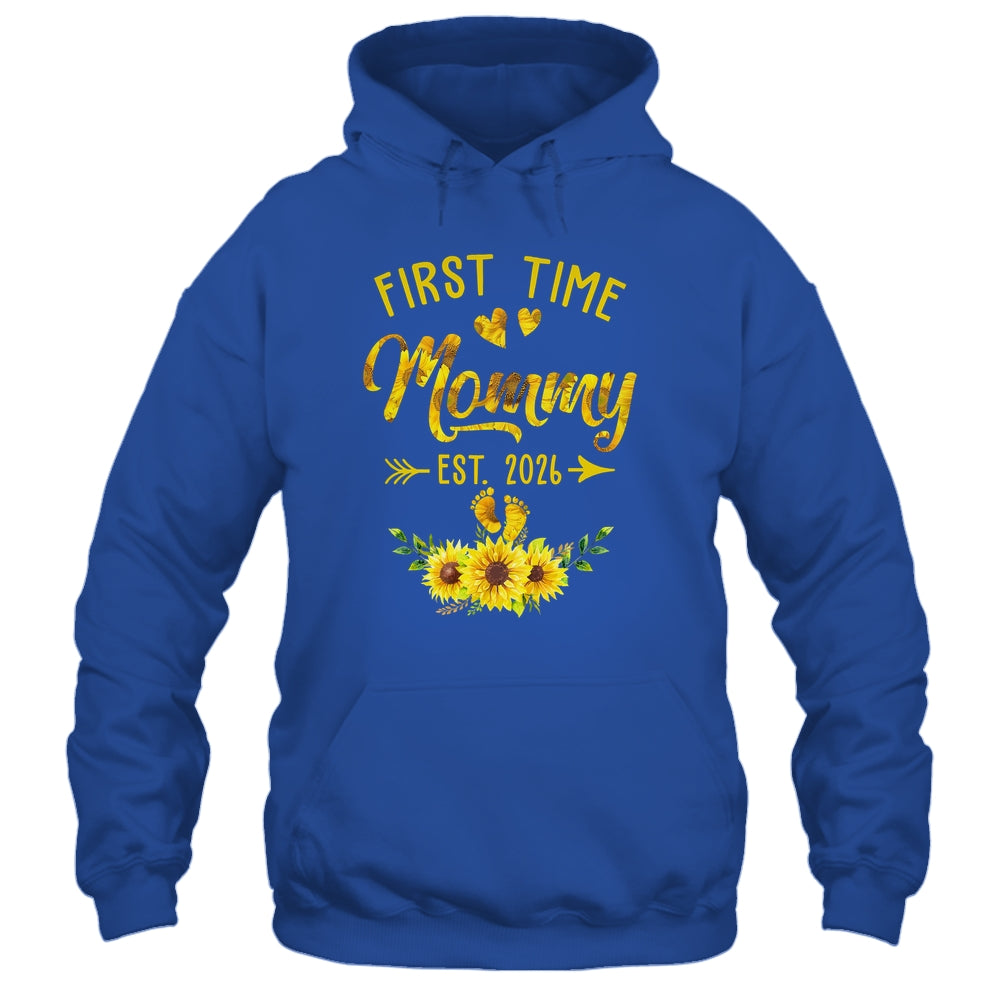 First Time Mommy Est 2026 Sunflower Promoted To Mommy Shirt & Tank Top | teecentury
