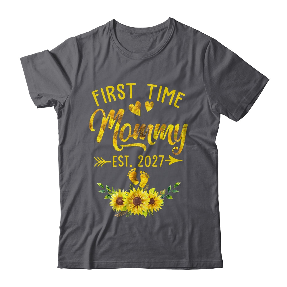 First Time Mommy Est 2027 Sunflower Promoted To Mommy Shirt & Tank Top | teecentury
