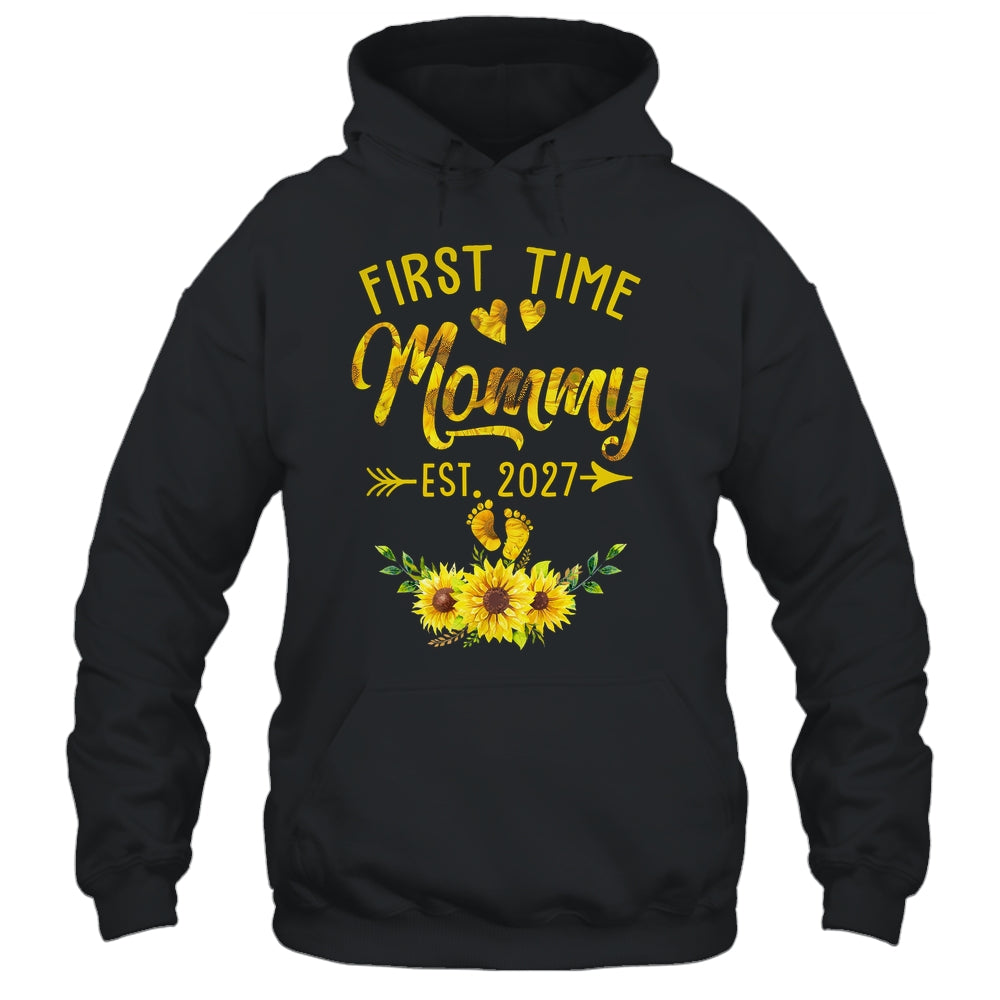 First Time Mommy Est 2027 Sunflower Promoted To Mommy Shirt & Tank Top | teecentury