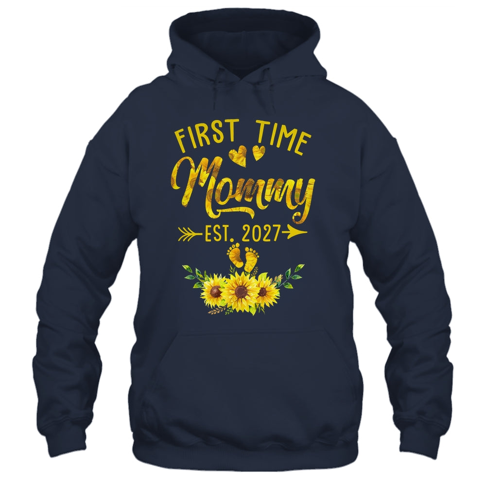 First Time Mommy Est 2027 Sunflower Promoted To Mommy Shirt & Tank Top | teecentury