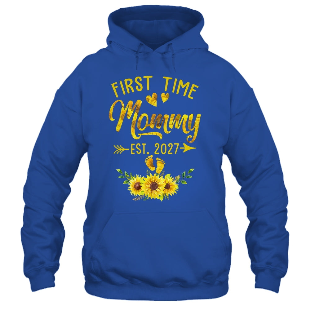 First Time Mommy Est 2027 Sunflower Promoted To Mommy Shirt & Tank Top | teecentury