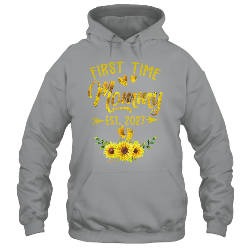First Time Mommy Est 2027 Sunflower Promoted To Mommy Shirt & Tank Top | teecentury