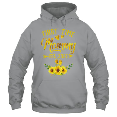 First Time Mommy Est 2027 Sunflower Promoted To Mommy Shirt & Tank Top | teecentury