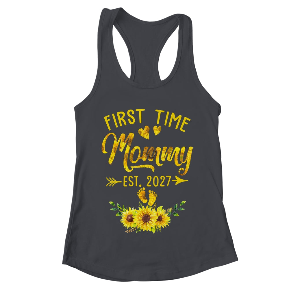 First Time Mommy Est 2027 Sunflower Promoted To Mommy Shirt & Tank Top | teecentury