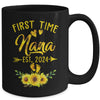 First Time Nana Est 2024 Sunflower Promoted To Nana Mug | teecentury