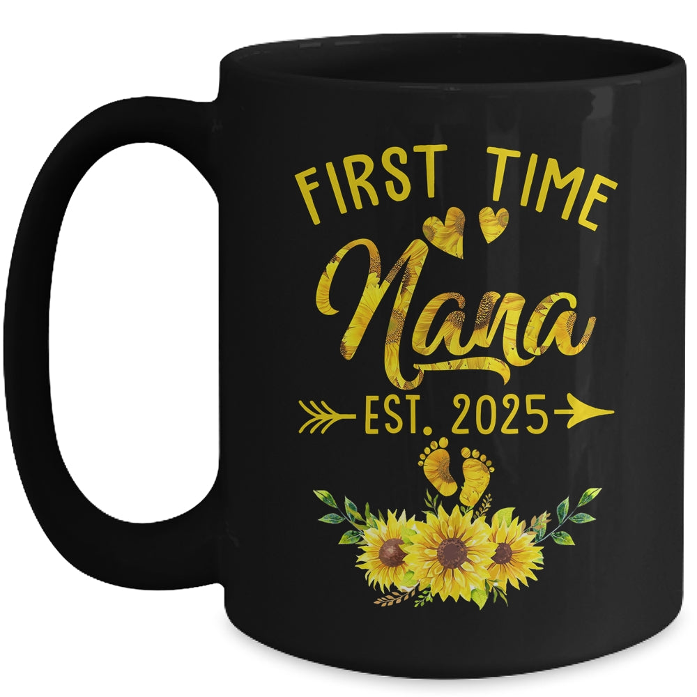 First Time Nana Est 2025 Sunflower Promoted To Nana Mug | teecentury