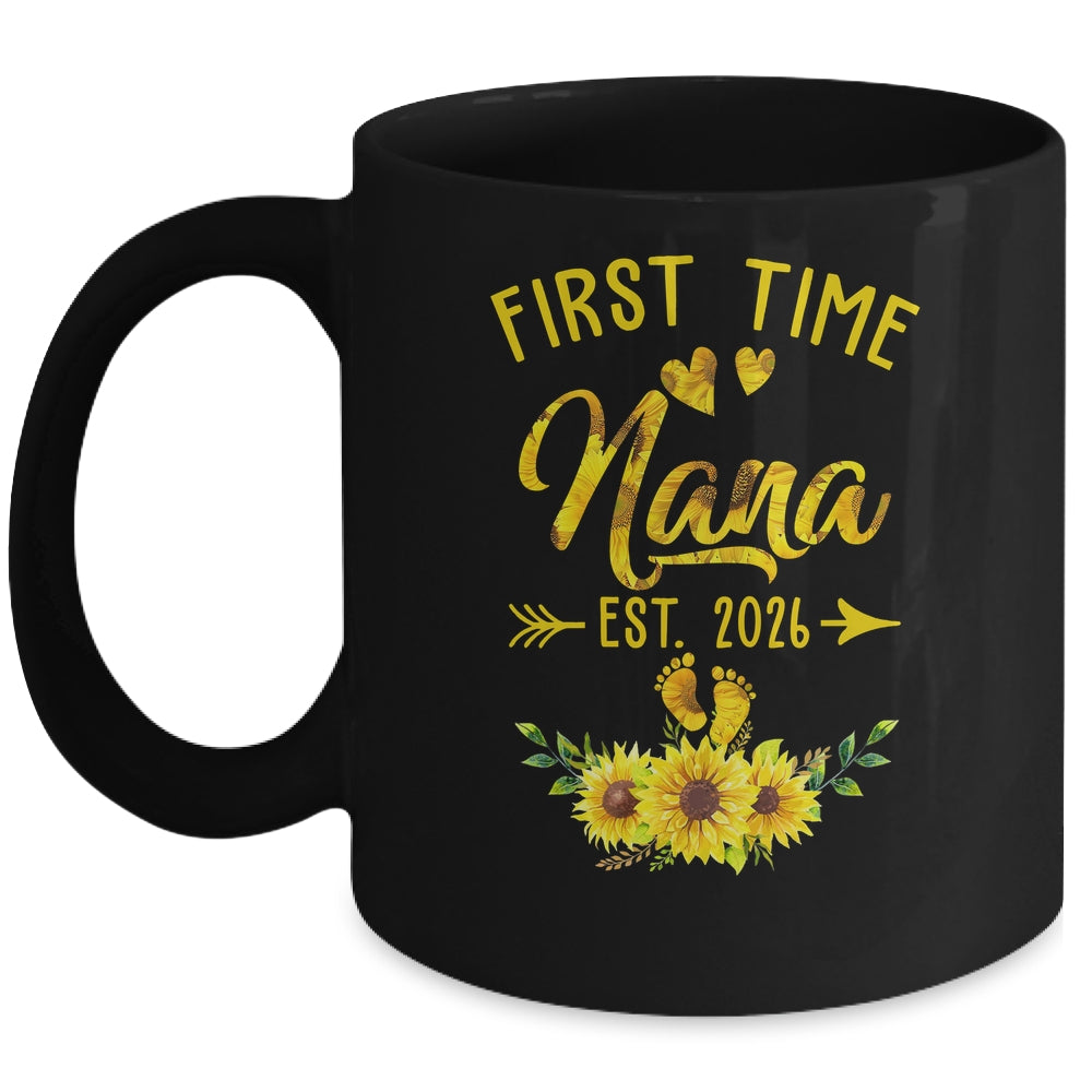 First Time Nana Est 2026 Sunflower Promoted To Nana Mug | teecentury