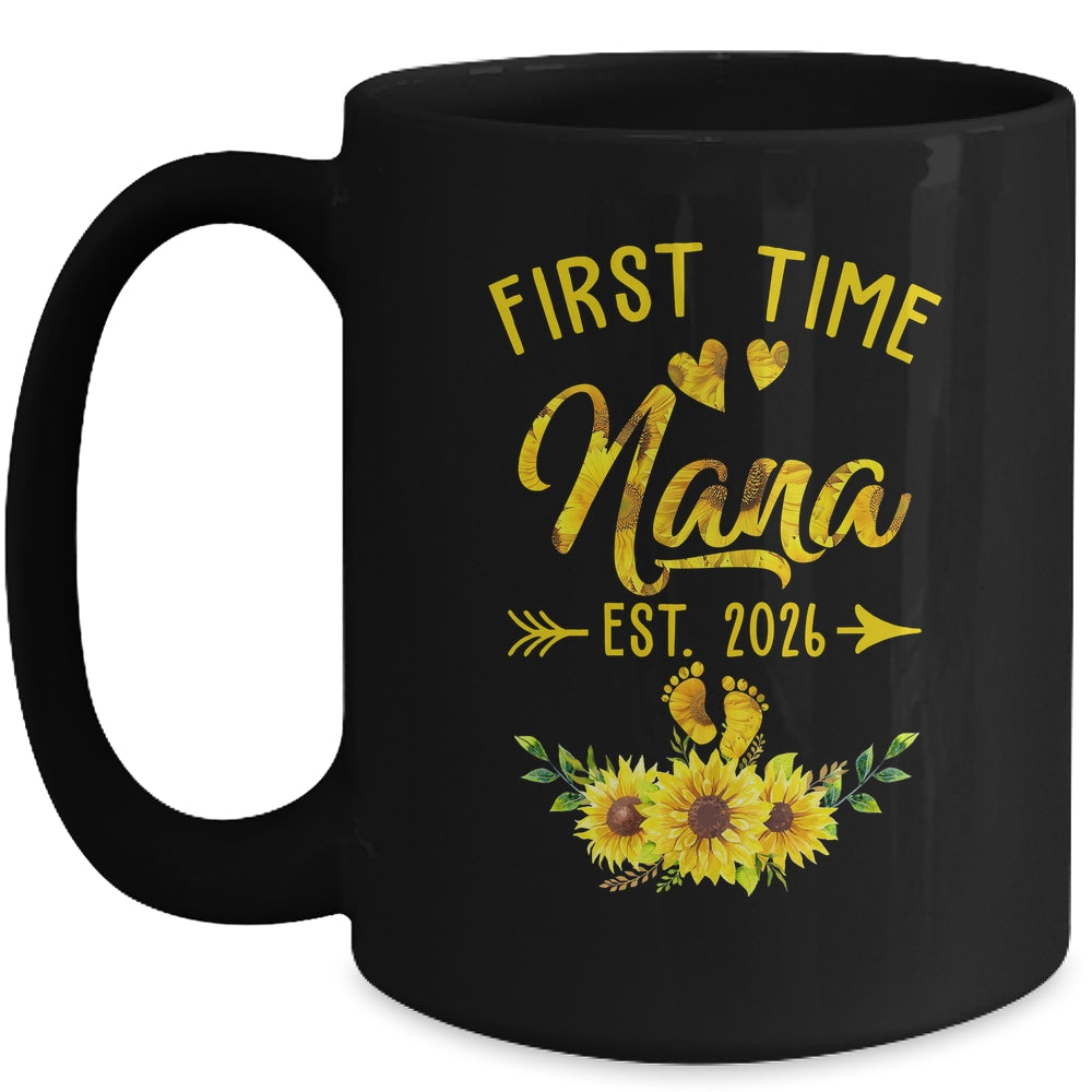 First Time Nana Est 2026 Sunflower Promoted To Nana Mug | teecentury