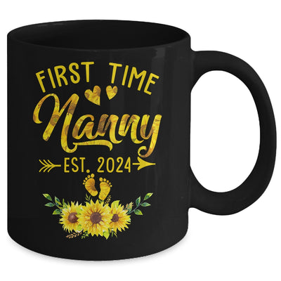 First Time Nanny Est 2024 Sunflower Promoted To Nanny Mug | teecentury