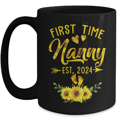 First Time Nanny Est 2024 Sunflower Promoted To Nanny Mug | teecentury