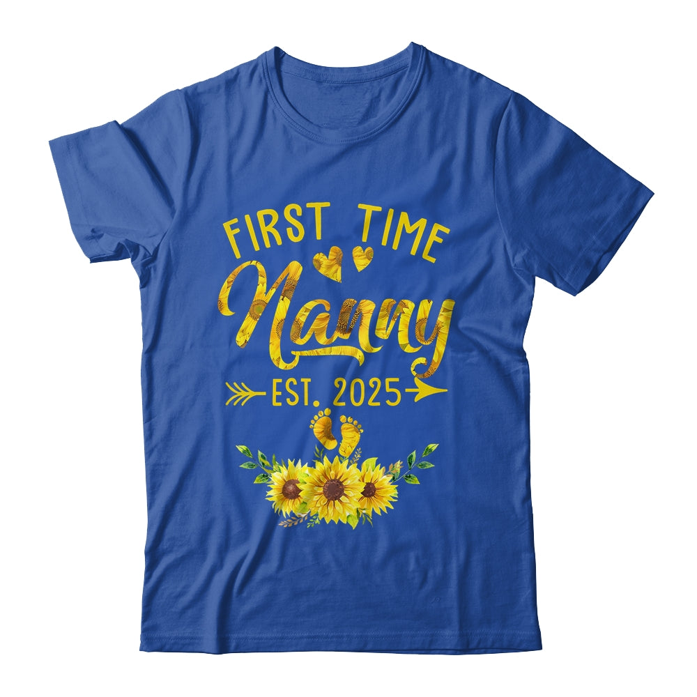 First Time Nanny Est 2025 Sunflower Promoted To Nanny Shirt & Tank Top | teecentury