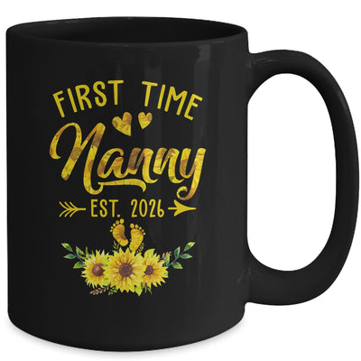 First Time Nanny Est 2026 Sunflower Promoted To Nanny Mug | teecentury