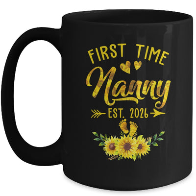 First Time Nanny Est 2026 Sunflower Promoted To Nanny Mug | teecentury