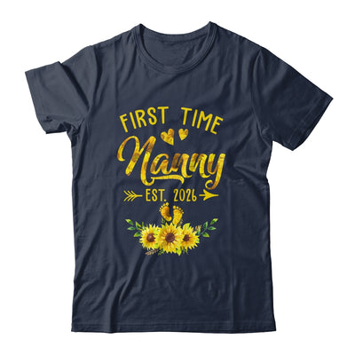 First Time Nanny Est 2026 Sunflower Promoted To Nanny Shirt & Tank Top | teecentury
